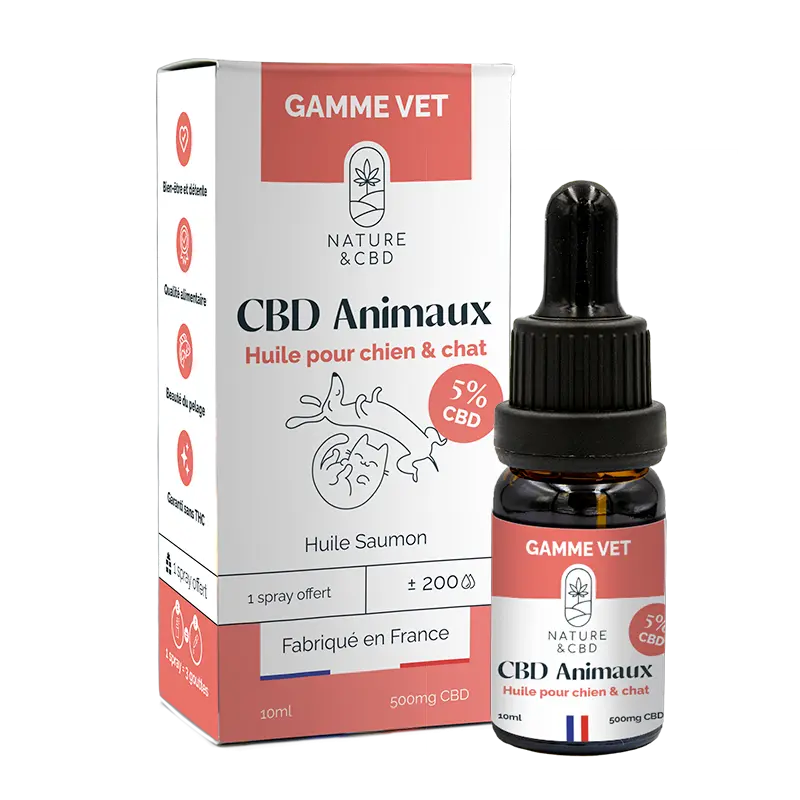 Huile CBD Animaux 5% - Chiens & Chats