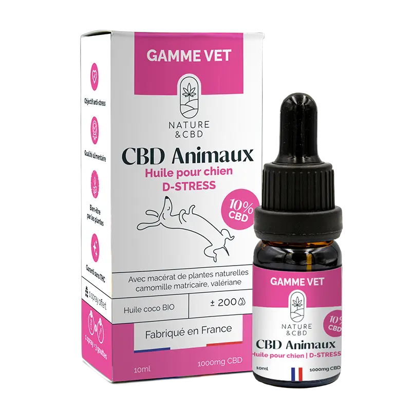 Huile CBD Animaux D-stress 10% - Chiens